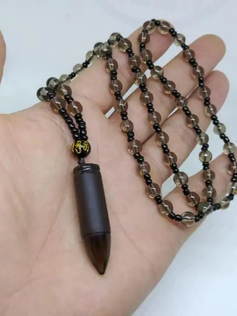 Load image into Gallery viewer, Obsidian-Bullet Pendant Necklace
