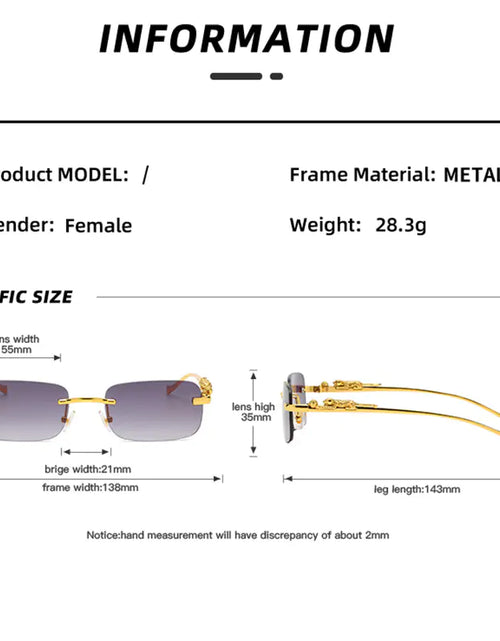 Load image into Gallery viewer, Rimless Square Sunglasses
